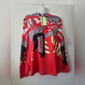Jamie Sadock "Simplicite" Abstract Long Sleeve Quarter Zip Top